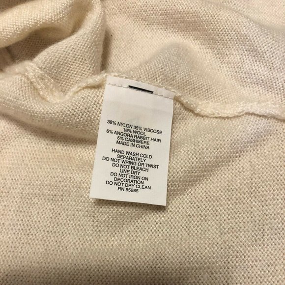 Angora/Cashmere Blend Cream Cardigan Sweater Med - Picture 5 of 6